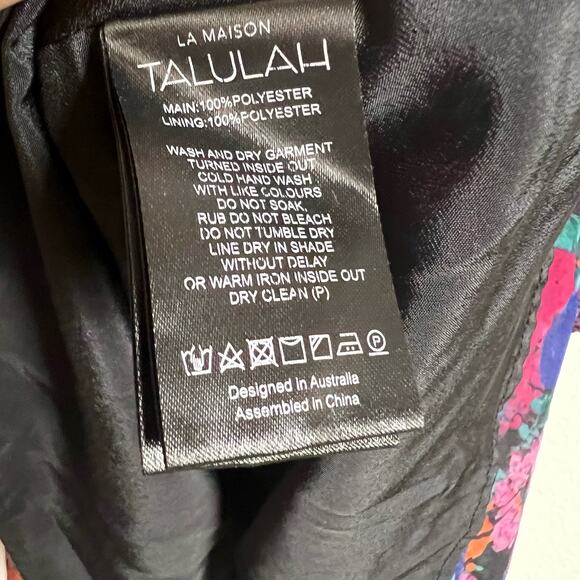 La Maison Talulah Sweet Talk Floral Print Pleated V-Neck Chiffon Mini Dress L - Picture 15 of 16
